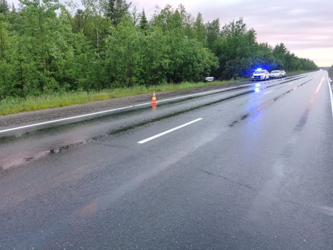 На автодороге Сыктывкар - Ухта водитель Toyota Camry опрокинулся в кювет, два человека госпитализированы
